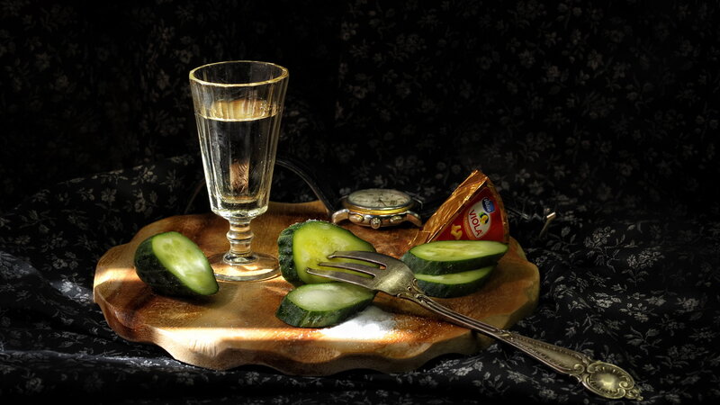 Cucumber and Cheese on Board