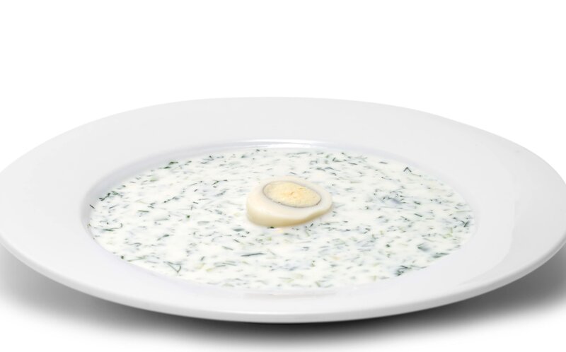Cucumber dill soup with egg