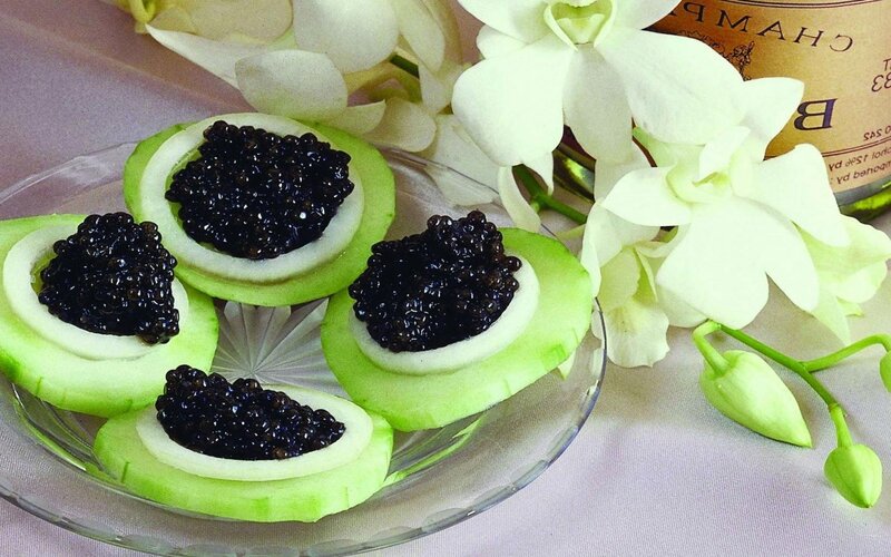 Cucumber Slices with Caviar