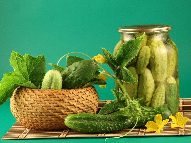 Cucumbers in Basket