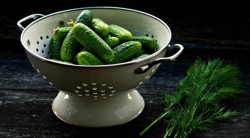 Cucumbers in Colander