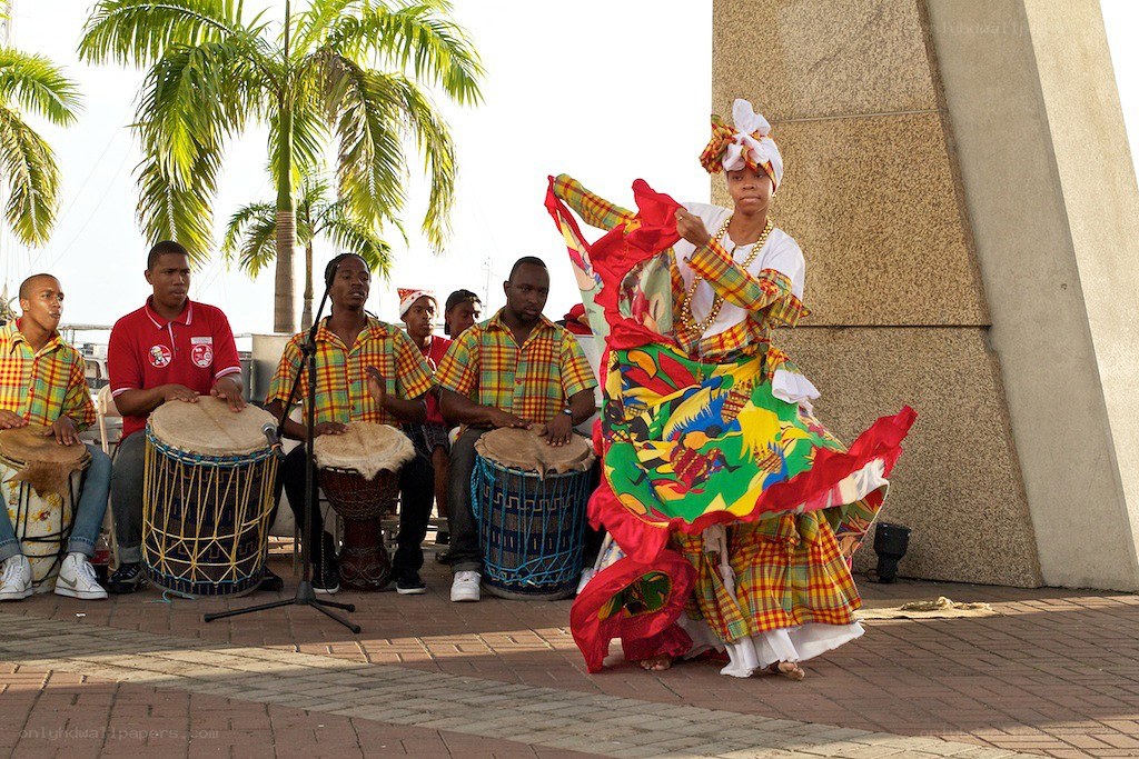 Cultural performance with drummers