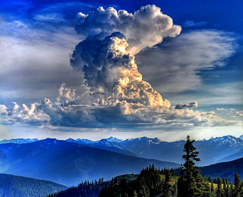 Cumulonimbus Cloud over Mountains — Blue