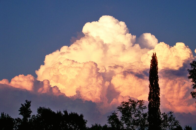 Cumulus Cloud at Dusk — Blue