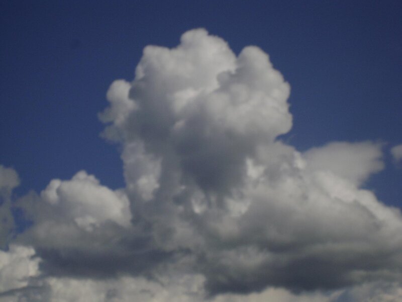 Cumulus Cloud Formation — Blue, Dramatic, Afternoon, Photograph, Sky, Clouds, White, Gray