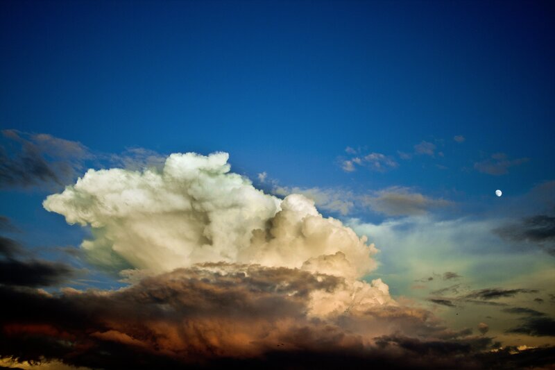 Cumulus Cloud Formation — Blue, Dramatic, Night