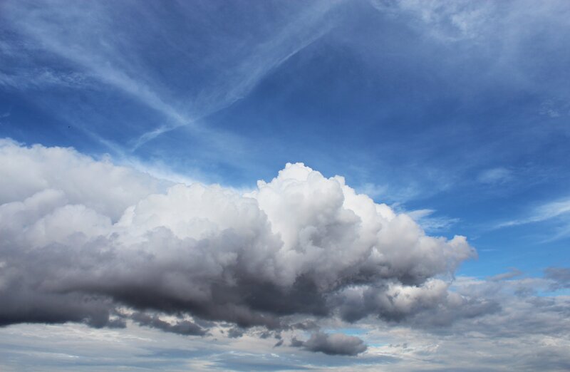 Cumulus Cloud in Sky — Blue, Dramatic, Afternoon