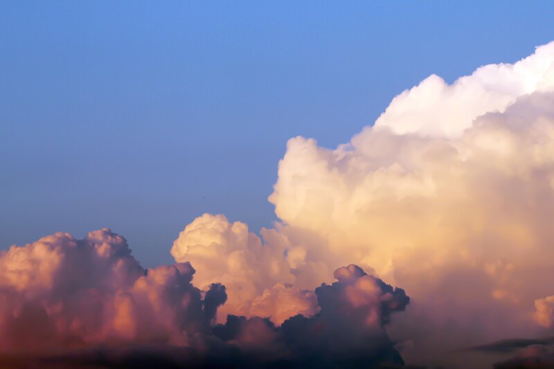 Cumulus Clouds at Dusk — Blue, Dramatic, Sunset