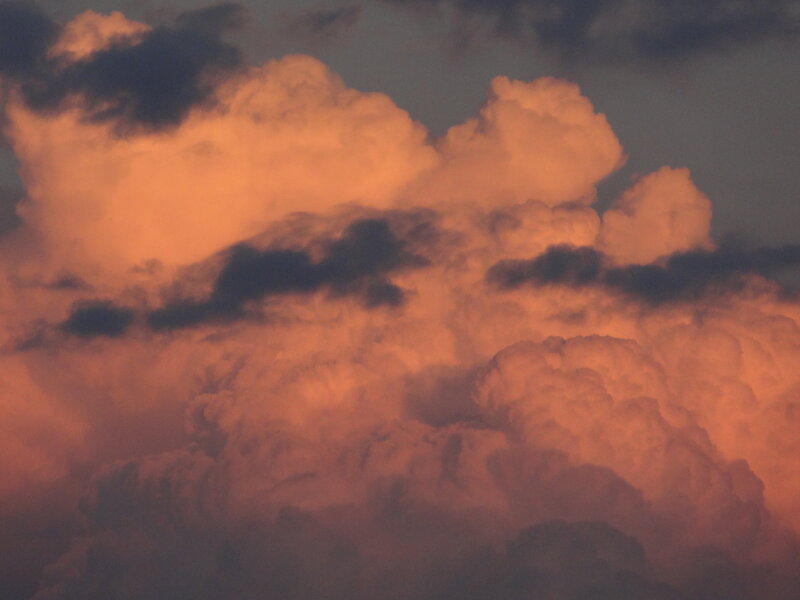Cumulus Clouds at Dusk — Orange, Dramatic