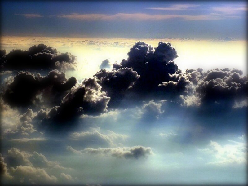 Cumulus Clouds from Above — Blue, Dramatic, Sunset