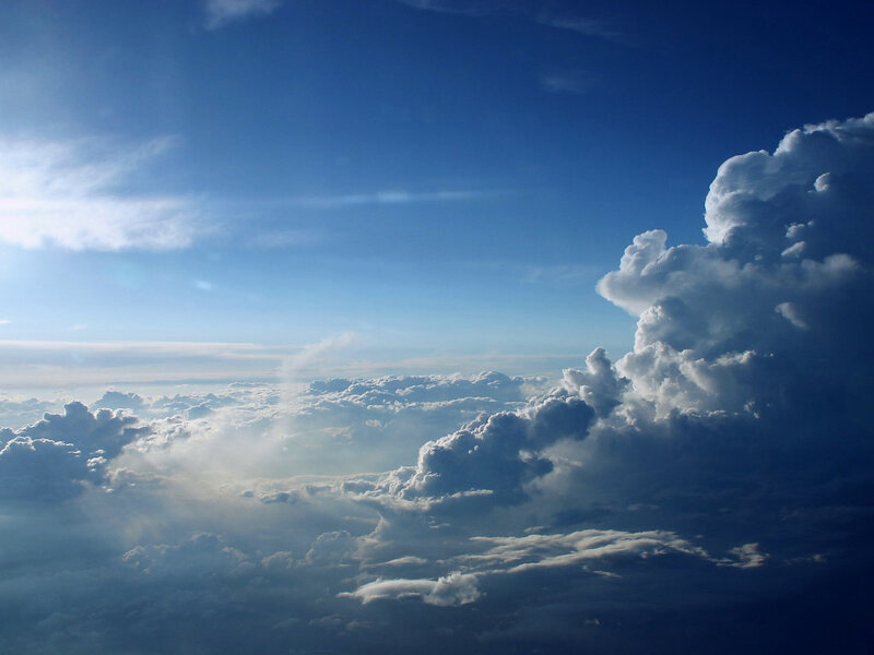 Cumulus Clouds from Above — Blue, Serene, Afternoon, Photograph