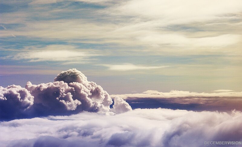 Cumulus Clouds from Above — White, Serene, Afternoon, Photograph, Sky, Airplane