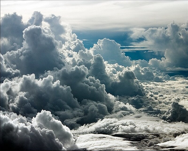 Cumulus Clouds from Above — White