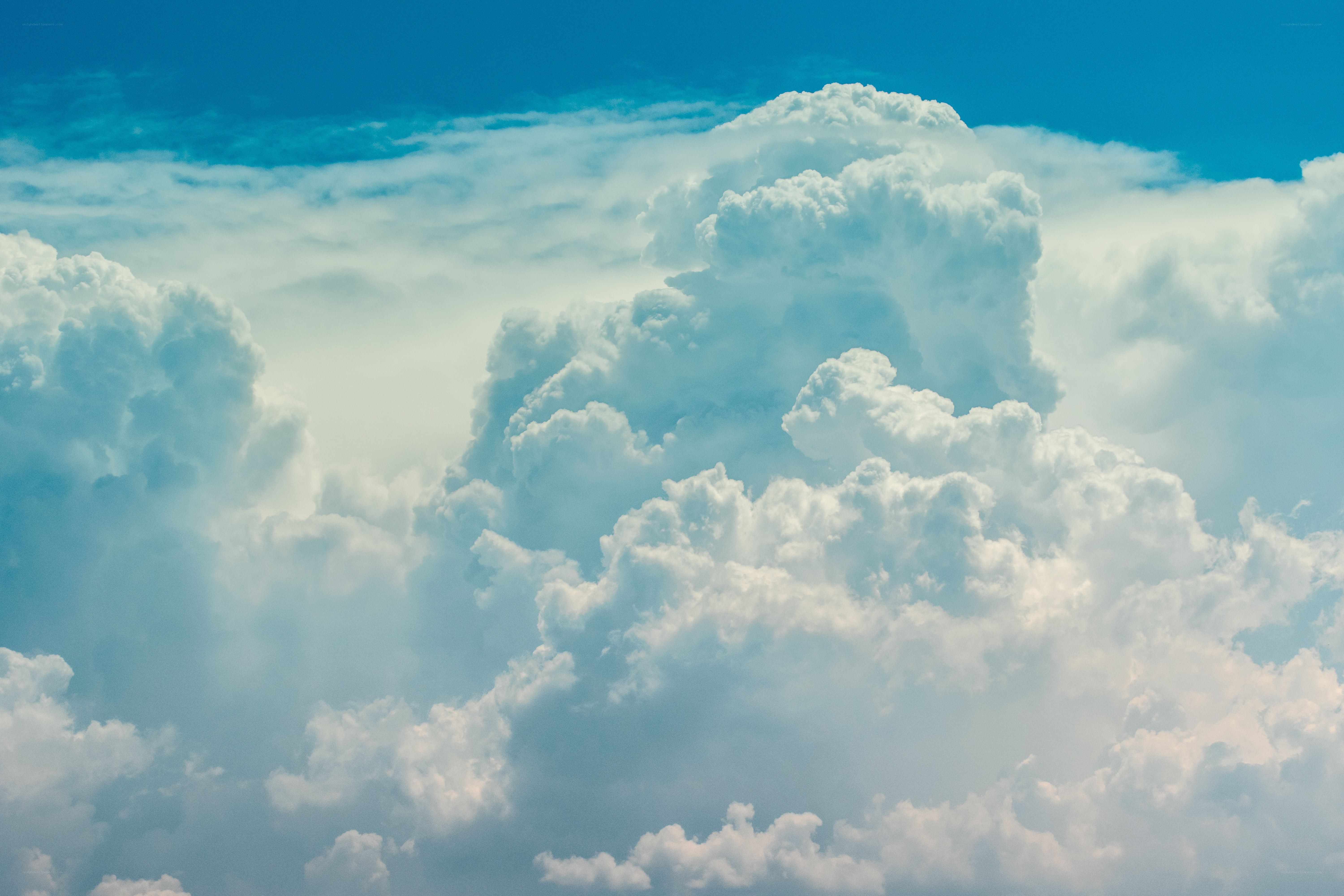 Cumulus clouds in blue sky