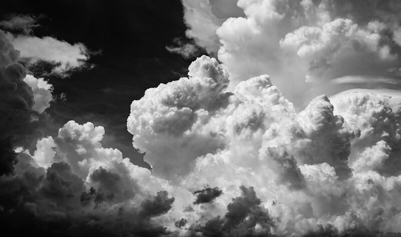 Cumulus Clouds in Sky — Black, Dramatic