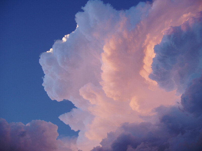 Cumulus Clouds in Sky — Blue, Dramatic