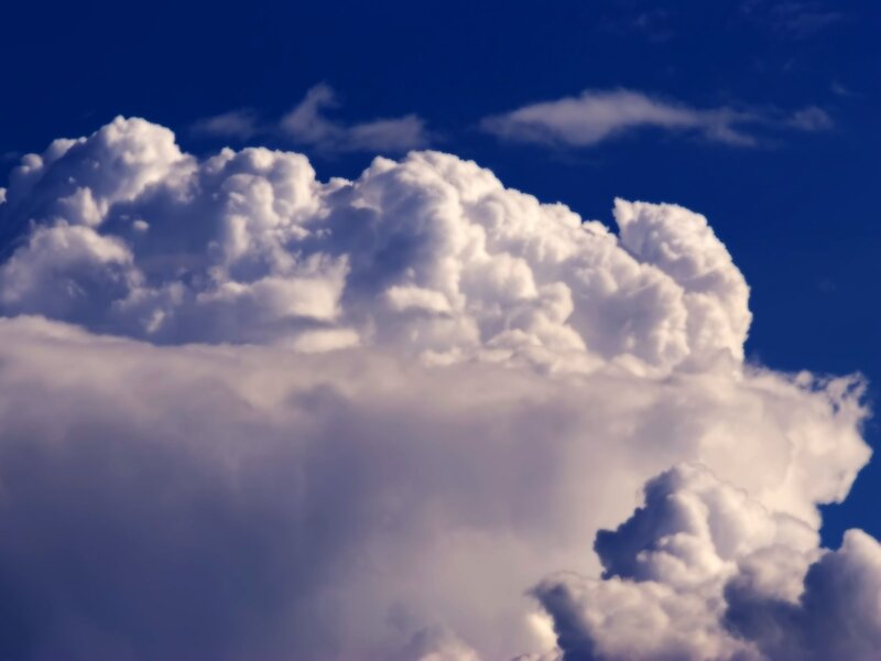 Cumulus Clouds in Sky — Dramatic, White