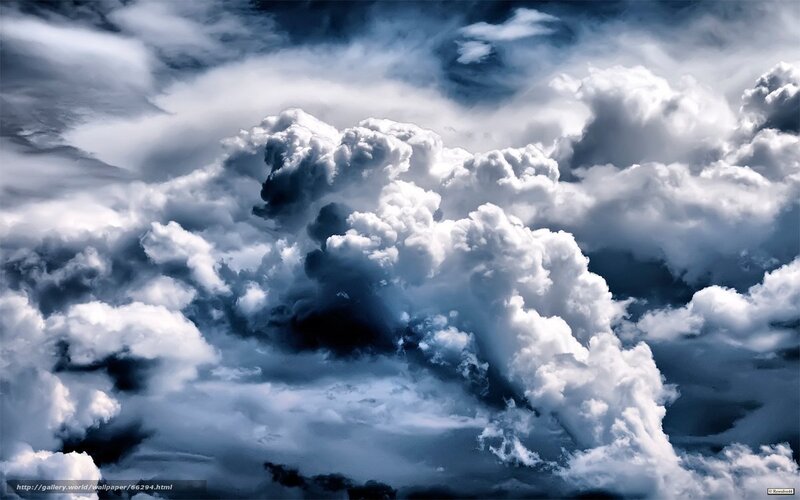 Cumulus Clouds in Sky — White, Dramatic, Photograph