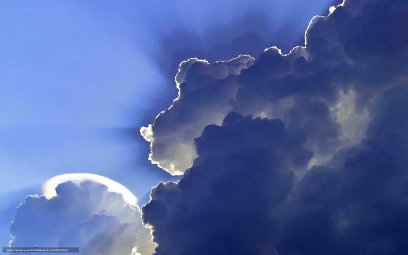 Cumulus Clouds with Sunbeams