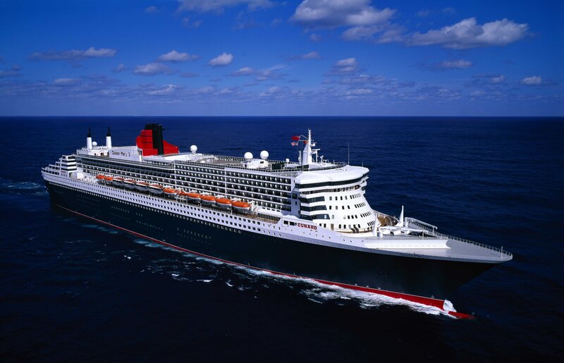 Cunard cruise ship at sea