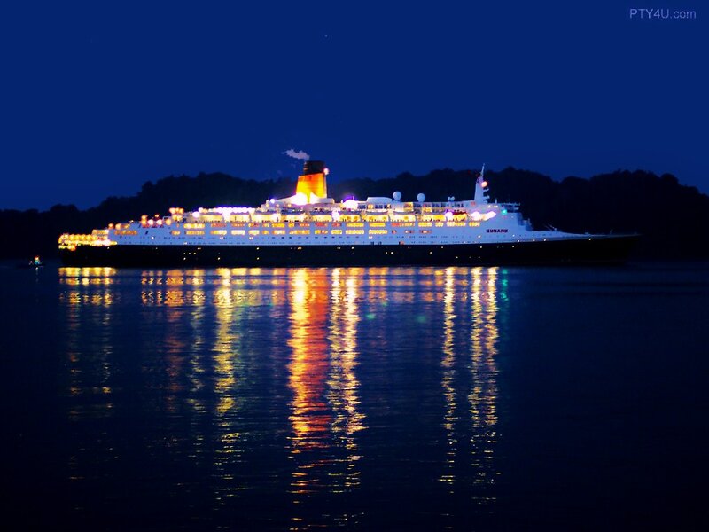 Cunard Cruise Ship — Blue, Serene