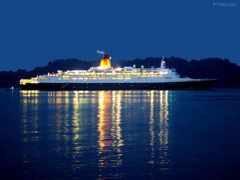 Cunard Cruise Ship — Blue