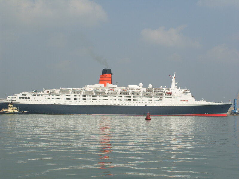 Cunard cruise ship in port