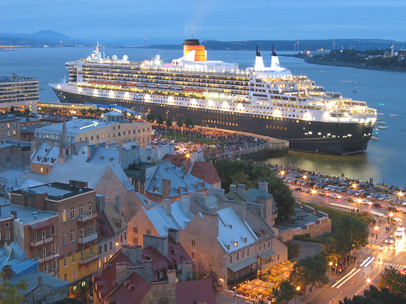 Cunard cruise ship in Quebec City