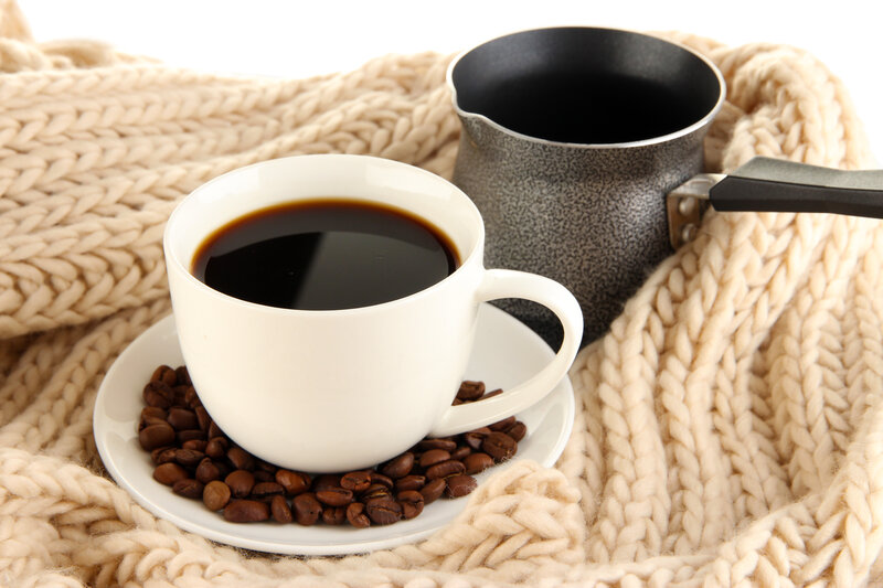 Cup of Coffee on Blanket