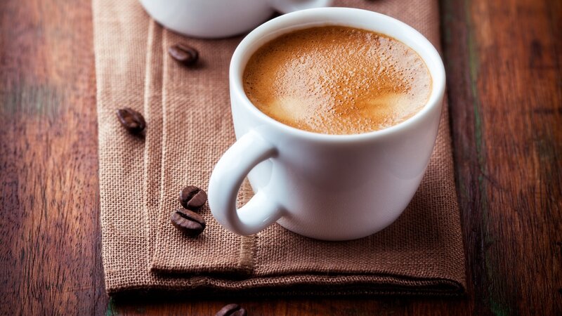 Cup of Coffee on Burlap