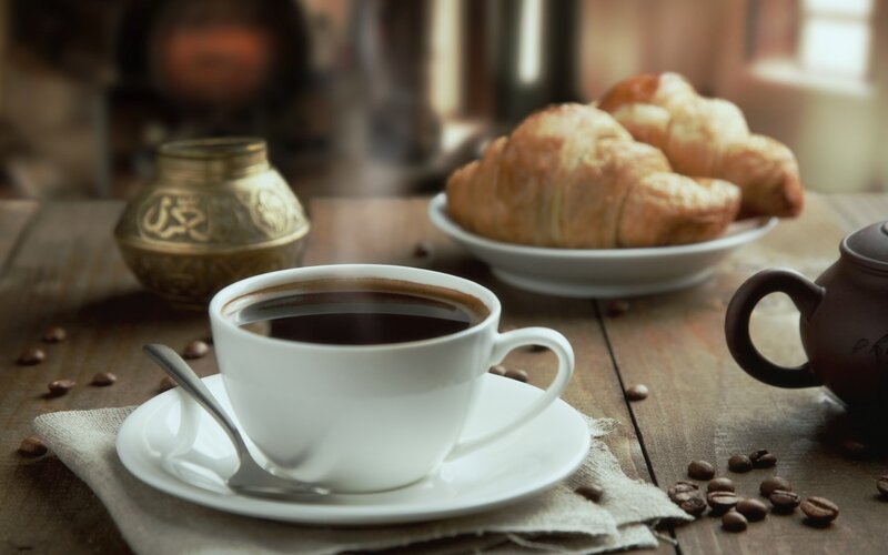 Cup of Coffee on Table — Brown