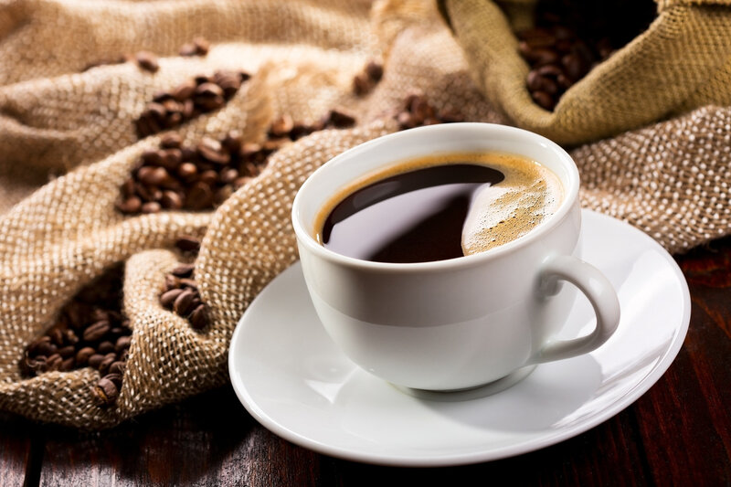 Cup of Coffee with Beans — Brown, Calm, Photograph, Coffee Beans