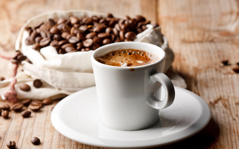 Cup of Coffee with Beans — Brown, Calm