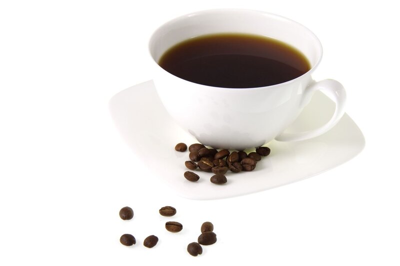 Cup of Coffee with Beans — White, Neutral