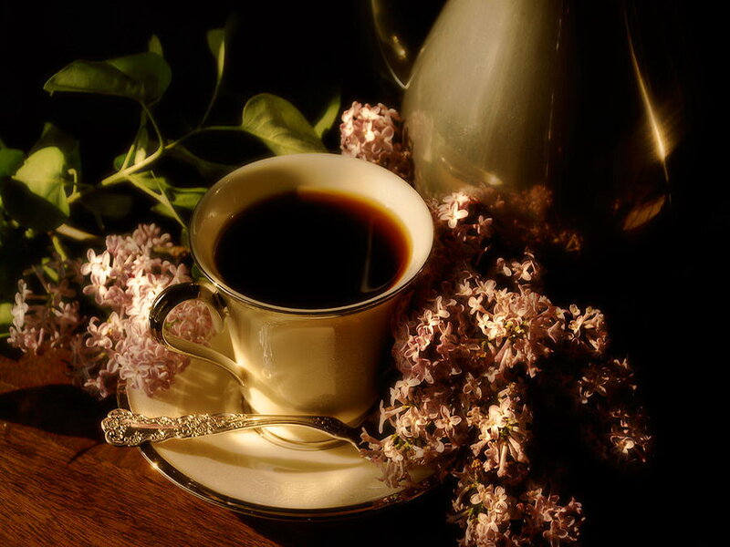 Cup of Coffee with Flowers
