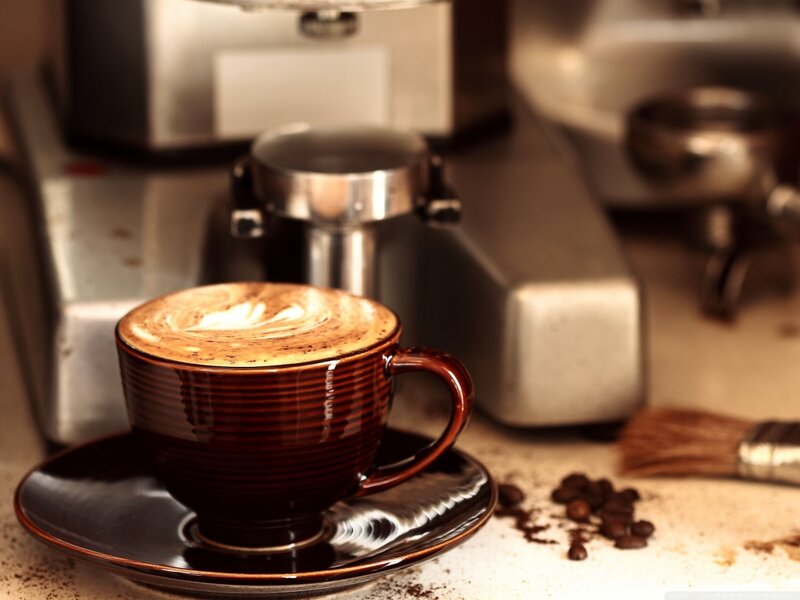 Cup of Coffee with Latte Art — Brown