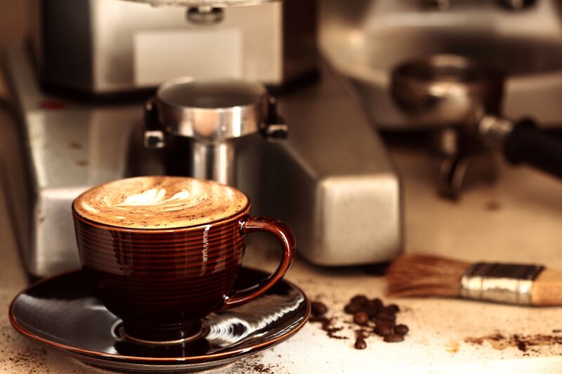 Cup of Coffee with Latte Art — Brown, Warm, Morning