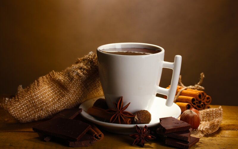 Cup of Hot Chocolate — Brown, Cozy, Photograph, Chocolate Bars