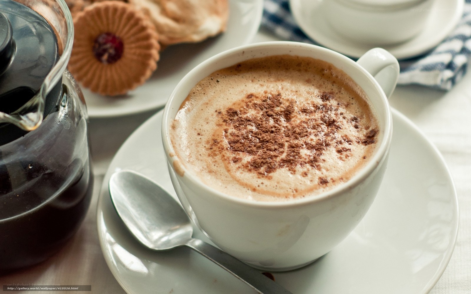Cup of hot chocolate with cookies