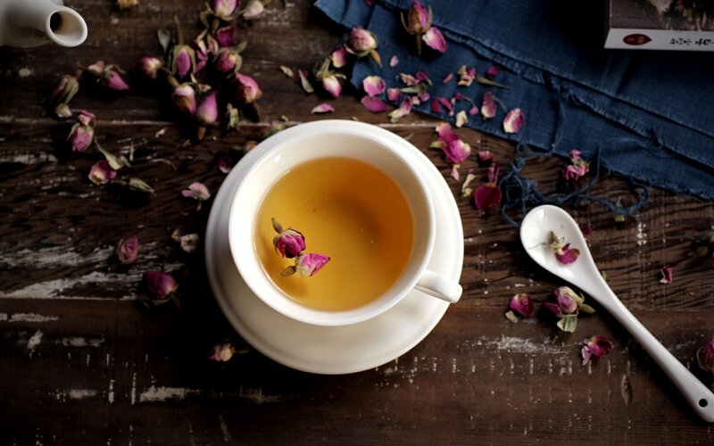 Cup of Rose Tea — Brown, Serene