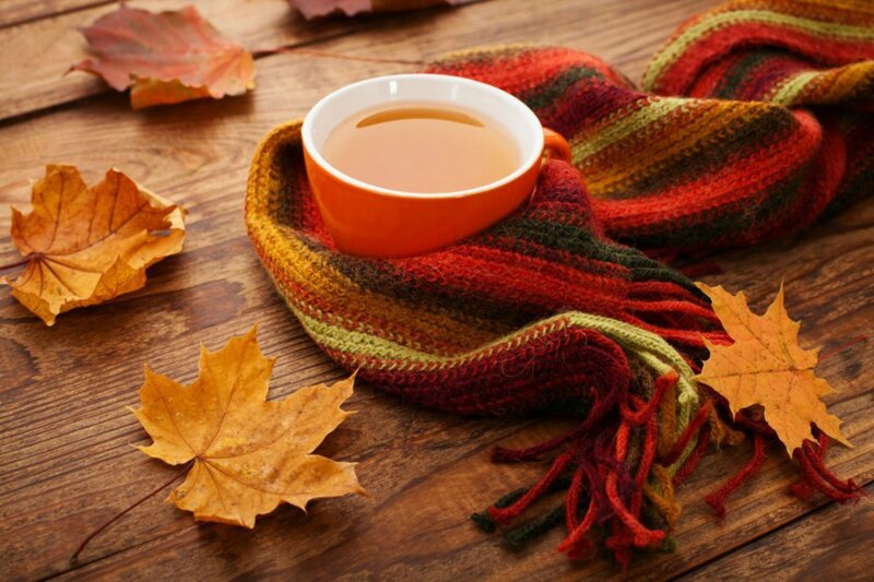 Cup of Tea on Scarf