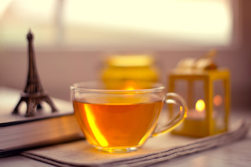 Cup of Tea on Table — Amber
