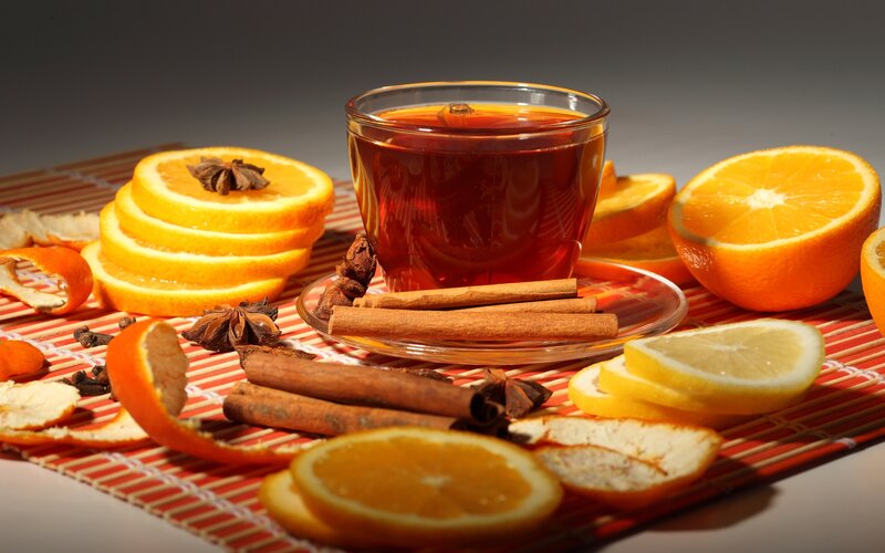 Cup of Tea with Citrus — Orange