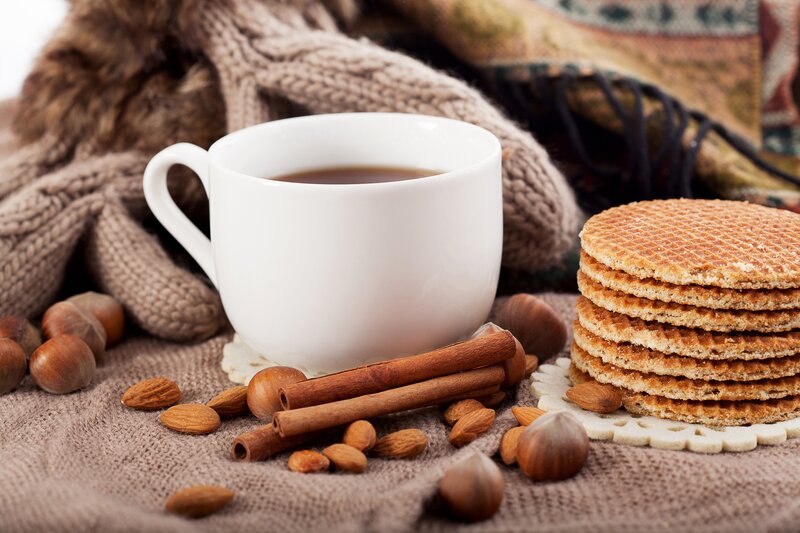 Cup of Tea with Cookies — Brown