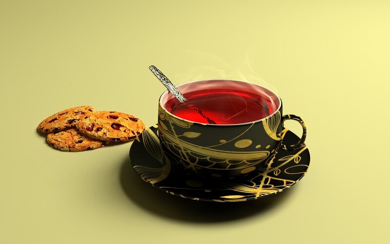 Cup of Tea with Cookies