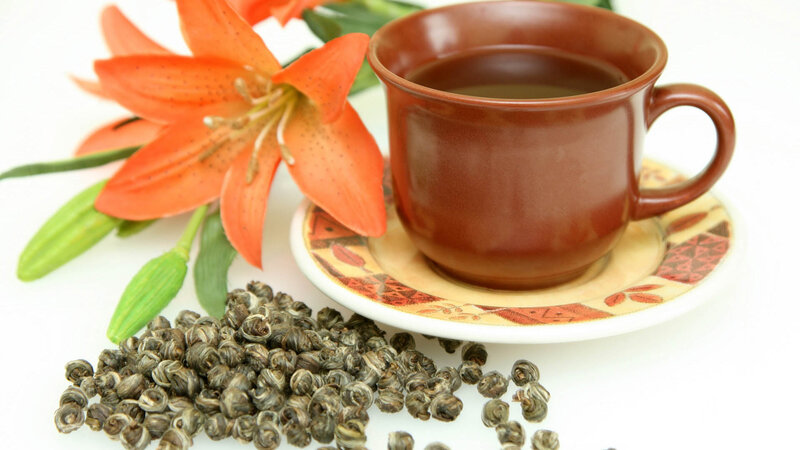 Cup of Tea with Flowers — Brown, Calm