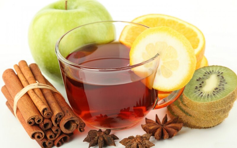 Cup of Tea with Fruit