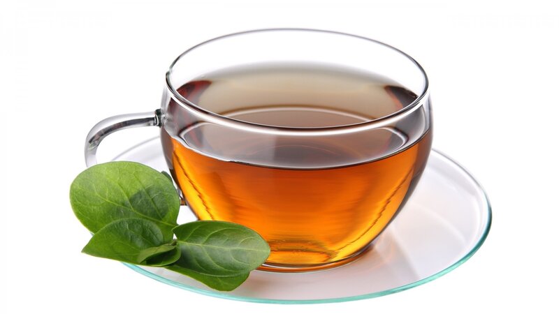 cup of tea with leaves