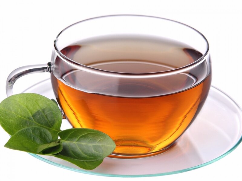 cup of tea with leaves