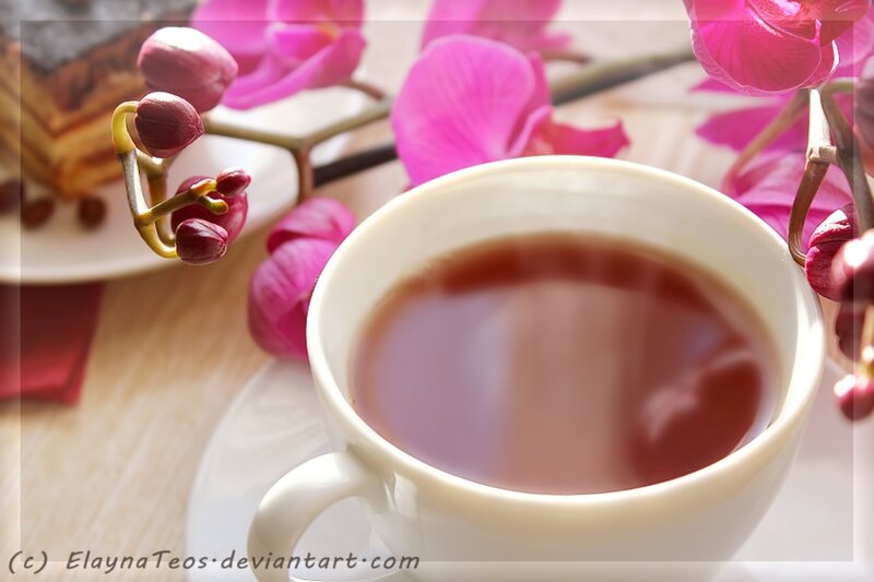 Cup of Tea with Orchids